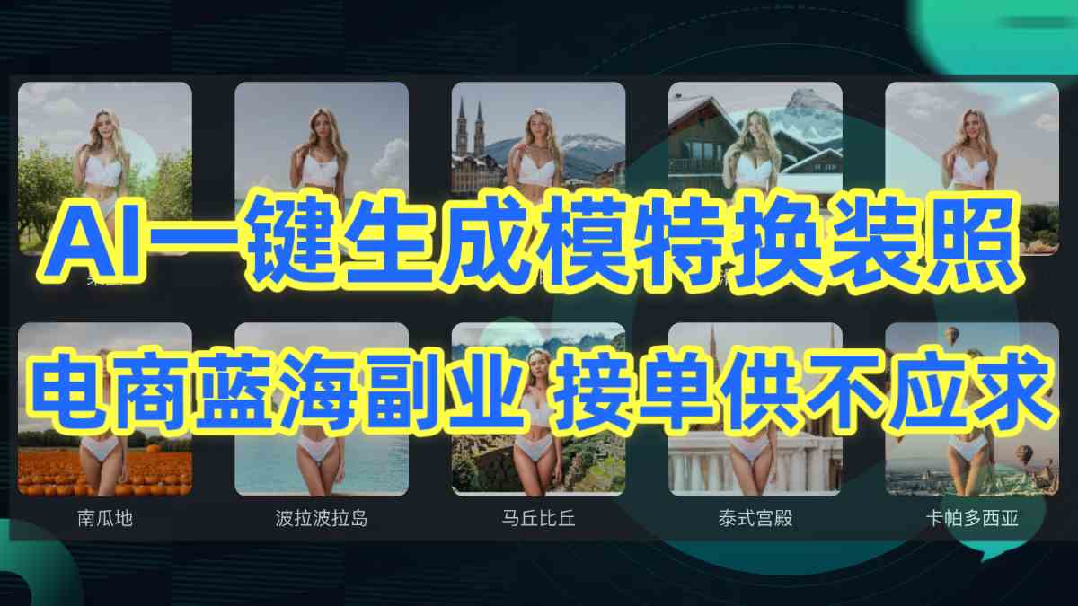 AI制作一键生成模特换装照，电商蓝海副业供不应求-创客聚集地