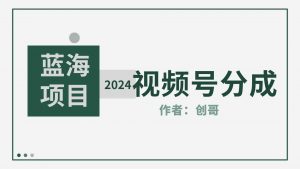 【蓝海项目】2024年视频号分成计划，快速开分成，日爆单8000+，附玩法教程-创客聚集地