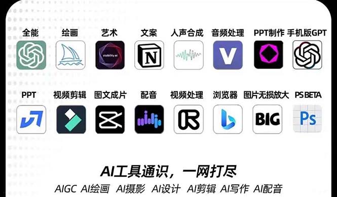 AIGC-全能特训营第3期：一次掌握14大主流AI工具，A1工具通识，一网打尽-创客聚集地