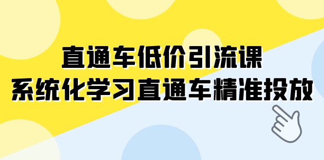 直通车-低价引流课，系统化学习直通车精准投放（14节课）-创客聚集地