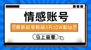最新情感文案类短视频账户，实操三天10万粉丝-创客聚集地