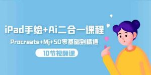 iPad手绘+Ai二合一课程，Procreate+Mj+SD零基础到精通（10节视频课）-创客聚集地