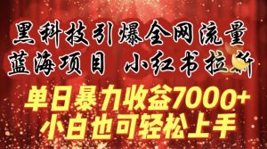 蓝海项目!黑科技引爆全网流量小红书拉新,单日暴力收益7000+,小白也能轻松上手-创客聚集地