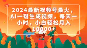 2024最新视频号最火,AI一键生成视频,每天一小时,小白轻松月入10000+-创客聚集地