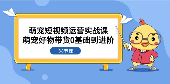 萌宠·短视频运营实战课：萌宠好物带货0基础到进阶（38节课）-创客聚集地