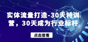 实体流量打造-30天特训营，30天成为行业标杆-创客聚集地