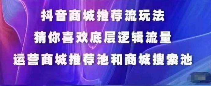 抖音商城运营课程，猜你喜欢入池商城搜索商城推荐人群标签覆盖-创客聚集地