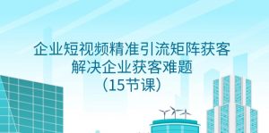 企业短视频精准引流矩阵获客，解决企业获客难题（15节课）-创客聚集地