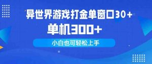 异世界游戏打金单窗口30+单机300+小白轻松上手-创客聚集地
