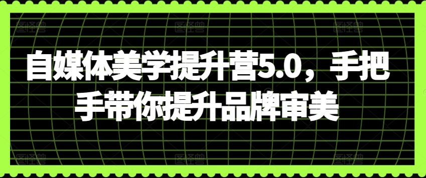 自媒体美学提升营5.0，手把手带你提升品牌审美-创客聚集地