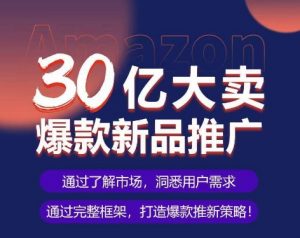 亚马逊·30亿大卖爆款新品推广,可复制、全程案例实操的爆款推新SOP-创客聚集地