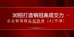 30招打造销冠高成交力-企业管理精品视频课（41节课）-创客聚集地
