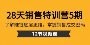28天销售特训营5期：了解赚钱底层思维，掌握销售成交密码（12节课）-创客聚集地