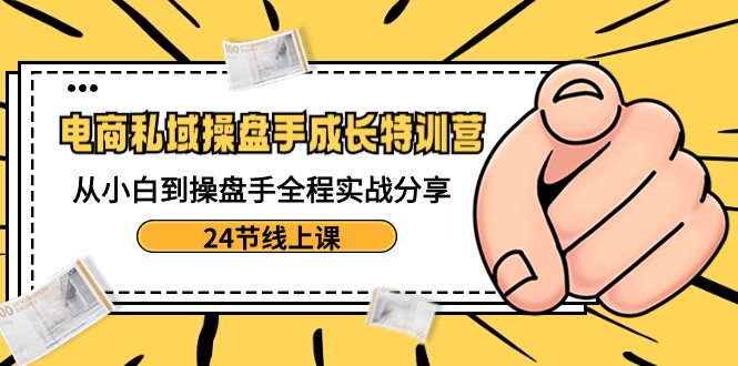 电商私域操盘手成长特训营：从小白到操盘手全程实战分享-24节线上课-创客聚集地