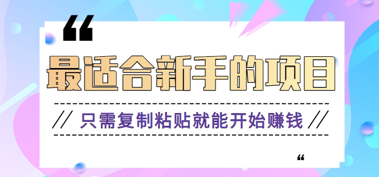 2024最适合新手操作的项目，新手小白只需复制粘贴就能开始赚钱【视频教程+软件】-创客聚集地