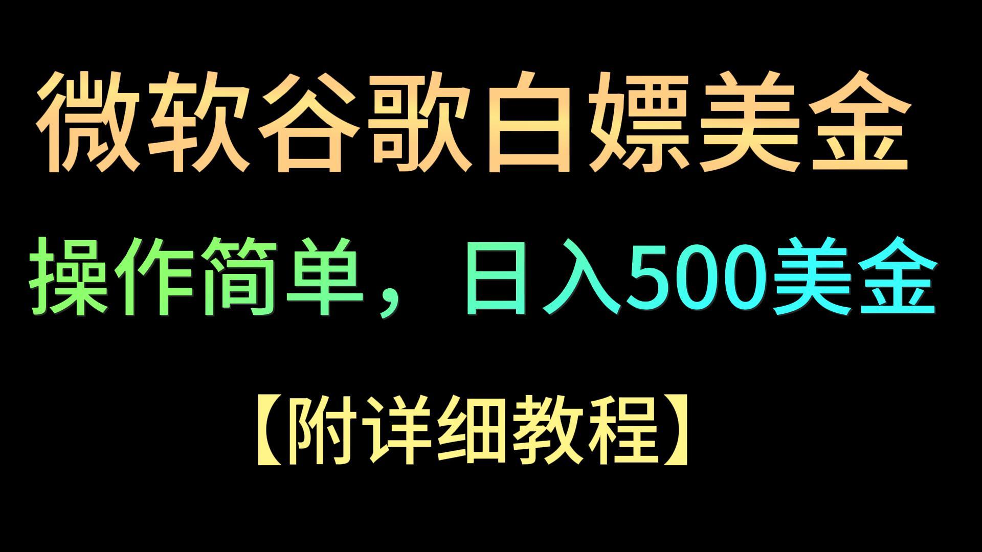 微软谷歌项目3.0，轻松日赚500+美金，操作简单，小白也可轻松入手！-创客聚集地