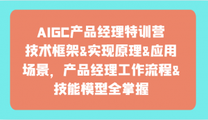 AIGC产品经理特训营-技术框架、实现原理、应用场景、工作流程、技能模型全掌握！-创客聚集地