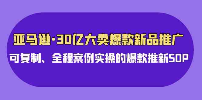 亚马逊30亿·大卖爆款新品推广，可复制、全程案例实操的爆款推新SOP-创客聚集地