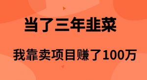 当了3年韭菜，我靠卖项目赚了100万-创客聚集地