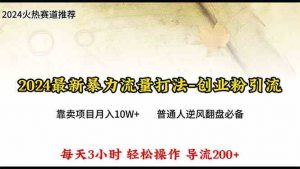 2024年最新暴力流量打法，每日导入300+，靠卖项目月入10W+-创客聚集地