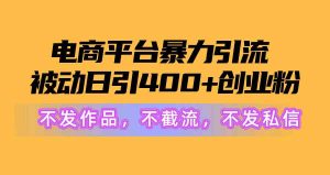 电商平台暴力引流,被动日引400+创业粉不发作品,不截流,不发私信-创客聚集地