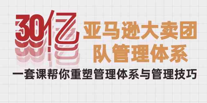 30亿-亚马逊大卖团队管理体系，一套课帮你重塑管理体系与管理技巧-创客聚集地