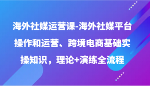 海外社媒运营课-海外社媒平台操作和运营、跨境电商基础实操知识，理论+演练全流程-创客聚集地
