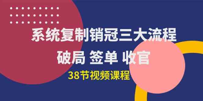 系统复制 销冠三大流程，破局 签单 收官（38节视频课）-创客聚集地