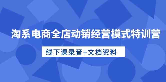 淘系电商全店动销经营模式特训营，线下课录音+文档资料-创客聚集地