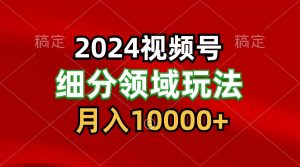 2024视频号分成计划细分领域玩法，每天5分钟，月入1W+-创客聚集地