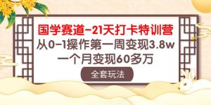 国学 赛道-21天打卡特训营：从0-1操作第一周变现3.8w，一个月变现60多万-创客聚集地
