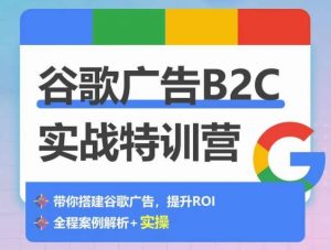 谷歌广告B2C实战特训营，500+谷歌账户总结经验，实战演示如何从0-1搭建广告账户-创客聚集地