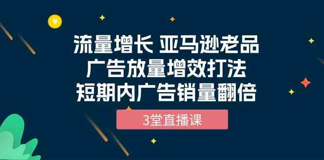 流量增长 亚马逊老品广告放量增效打法，短期内广告销量翻倍（3堂直播课）-创客聚集地