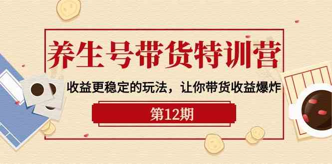 养生号带货特训营【12期】收益更稳定的玩法，让你带货收益爆炸（9节直播课）-创客聚集地
