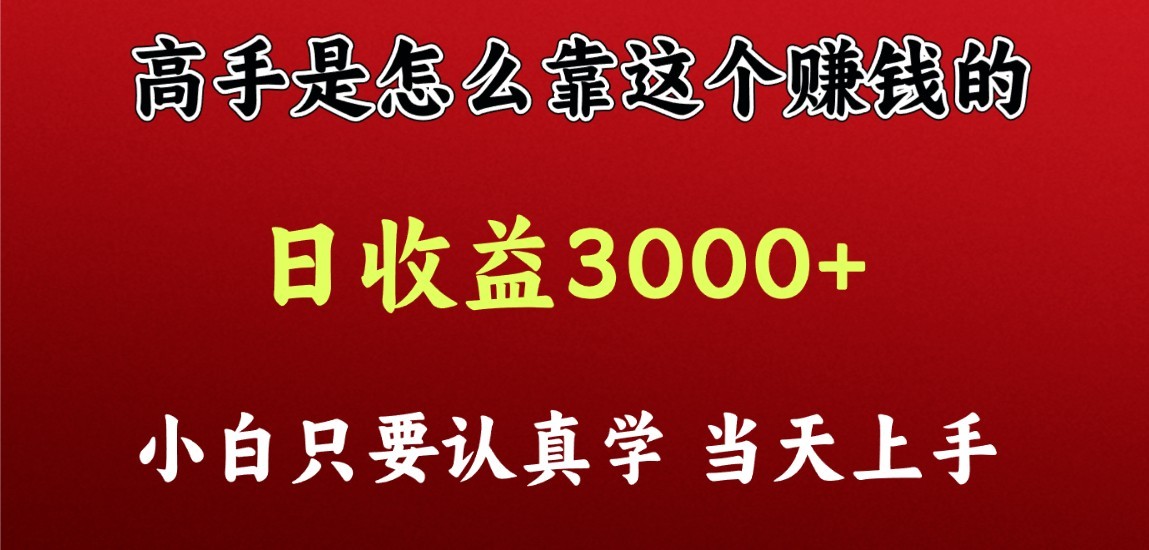 看高手是怎么赚钱的，一天收益至少3000+以上，小白当天上手-创客聚集地