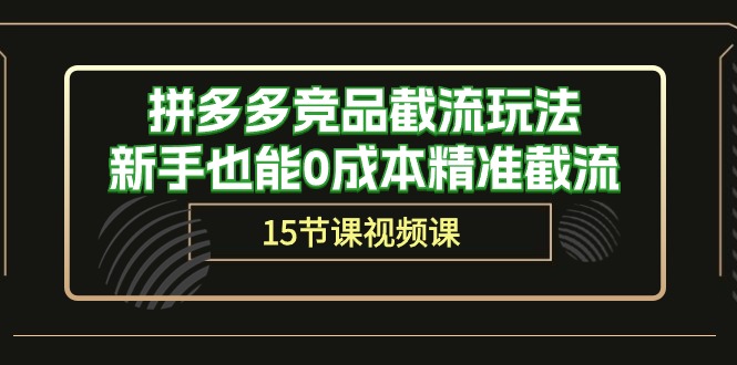 拼多多竞品截流玩法，新手也能0成本精准截流（15节课）-创客聚集地