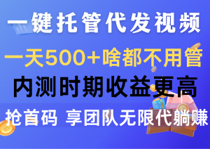 一键托管代发视频，一天500+啥都不用管，内测时期收益更高，抢首码，享…-创客聚集地