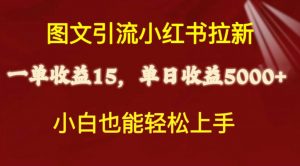 图文引流小红书拉新一单15元，单日暴力收益5000+，小白也能轻松上手-创客聚集地