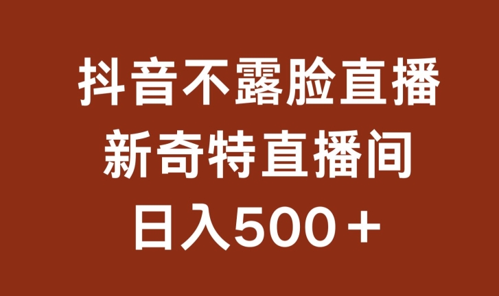 不露脸挂机直播，新奇特直播间，日入500+-创客聚集地