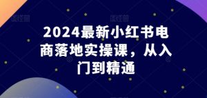 2024最新小红书电商落地实操课，从入门到精通-创客聚集地