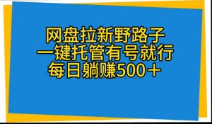 网盘拉新野路子，一键托管有号就行，全自动代发视频，每日躺赚500＋-创客聚集地