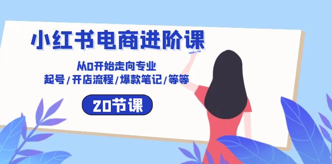 小红书电商进阶课：从0开始走向专业 起号/开店流程/爆款笔记/等等（20节）-创客聚集地