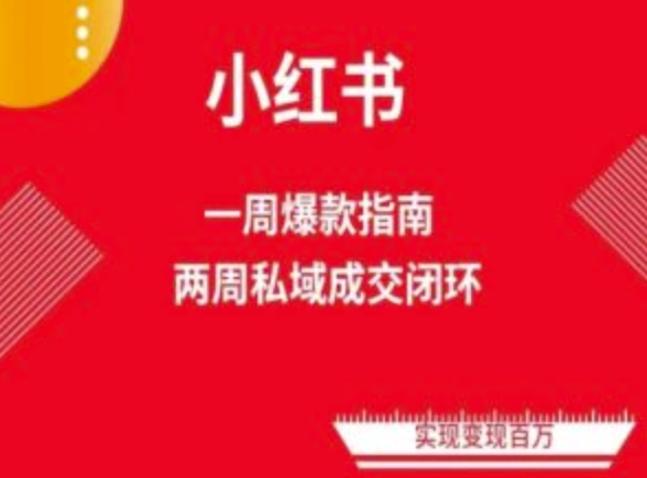 爆款小红书免费流量体系课程(两周变现)，小红书电商教程-创客聚集地
