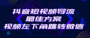 抖音短视频引流导流最佳方案，视频左下角跳转微信，外面500一单，利润200+-创客聚集地