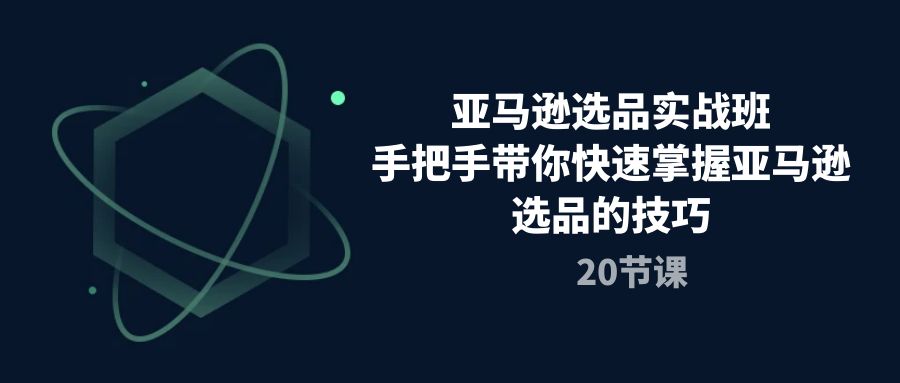 亚马逊选品实战班，手把手带你快速掌握亚马逊选品的技巧（20节课）-创客聚集地
