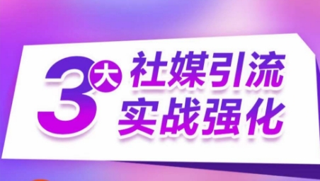 3大社媒引流实战强化，多渠道站外引流，高效精准获客，订单销售额翻倍增长-创客聚集地