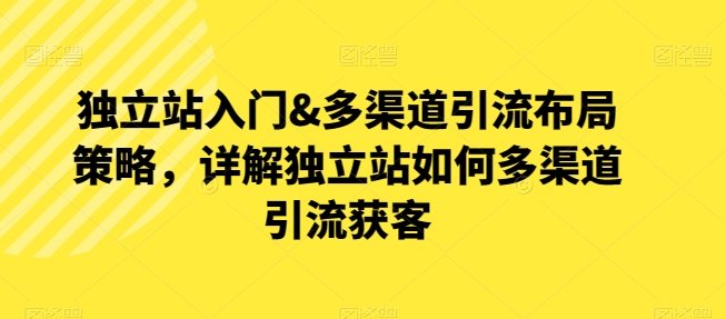独立站入门&多渠道引流布局策略，详解独立站如何多渠道引流获客-创客聚集地