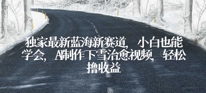 独家最新蓝海新赛道，小白也能学会，AI制作下雪治愈视频，轻松撸收益-创客聚集地