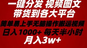 2024年 一键分发带货图文视频  简单易上手 无脑赚收益 每天半小时日入1…-创客聚集地