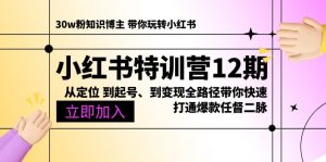 小红书特训营12期：从定位 到起号、到变现全路径带你快速打通爆款任督二脉-创客聚集地